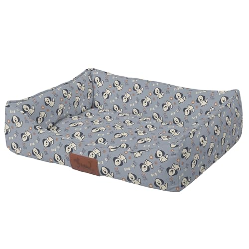 Versapet Hundebett Grosse Hunde, Hundekorb waschbar, mit Anti-Rutsch-Boden PlüSch Hundekorb für Grosse Hunde und Katzen, 88x66x20 cm, Grau von Versapet