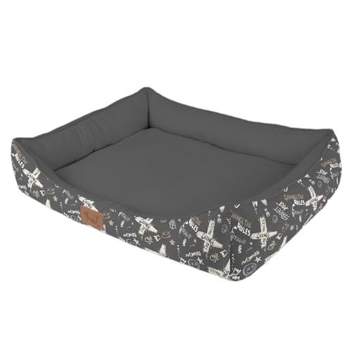 Versapet Hundebett Grosse Hunde, Hundekorb waschbar, mit Anti-Rutsch-Boden PlüSch Hundekorb für Hunde und Katzen, 94x70x22 cm, Grau von Versapet