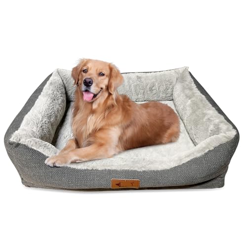 Versapet Hundebett mittelgroße Hunde, Hundekissen, Hundesofa, Hundekörbchen Abnehmbar und Waschbar, 66 x 50 x 23.5cm, Grau von Versapet