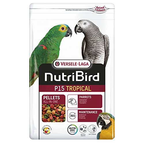 VERSELE-LAGA - NutriBird P15 Tropical - Extrudierte Pellets - Erhaltungsfutter für Papageien - Mehrfarbig - 3kg von Versele-Laga