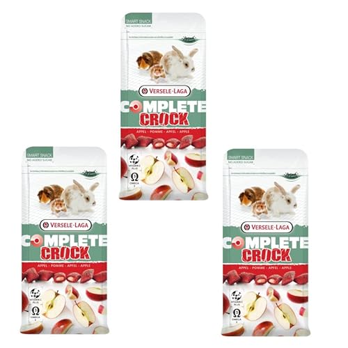 Versele-Laga Complete Crock Apple | 3er Pack | 3 x 50 g | Snack für Kaninchen und Nagetiere | Knusprige Hülle und weiche Apfelfüllung | Leicht verdaulich und ohne Zuckerzusatz von Versele-Laga