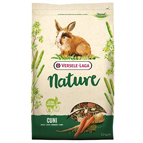 Versele Laga Nature Cuni | 2,3kg | Alleinfuttermittel für Kaninchen und Zwergkaninchen | Mit knackigen mundgerechten faserreichen Bröckchen für unterstützend gesunde Zähne von Versele Laga