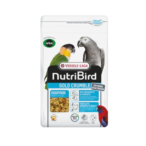 Versele-Laga NutriBird Gold Crumble Großsittiche & Papageien | 800 g | Eifutter für Großsittiche & Papageien | Mit Hagebutte & Gammarus | Enthält wertvolle Aminosäuren von Versele-Laga