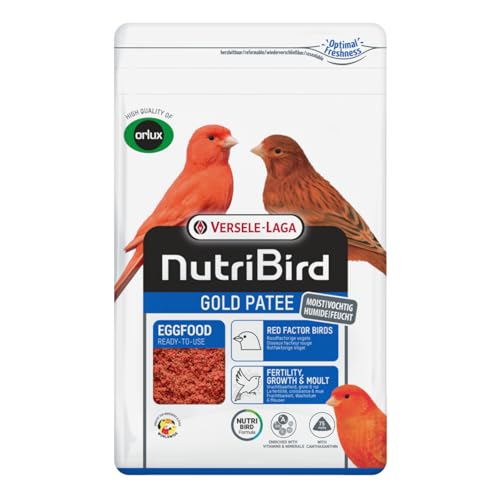 Versele-Laga NutriBird Gold Patee Kanarien rot | 5 kg | Gebrauchsfertiges Eifutter für Kanarien, Einheimische Vögel & Exoten | Mit 100% natürlichem Honig angefeuchtet von Versele-Laga