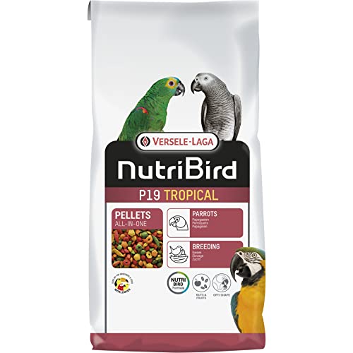 VERSELE-LAGA - NutriBird P19 Tropical - Extrudierte Pellets - Aufzuchtfutter für Papageien - Mehrfarbig - 10kg von Versele-Laga