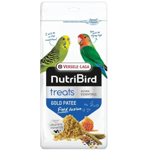 Versele-Laga NutriBird Treats Gold Patee Field Fusion | 250 g | Ergänzungsfutter für Vögel | Mit 100% natürlichem Honig angefeuchtet | Enthält wichtiges Lysin und Methionin von Versele-Laga