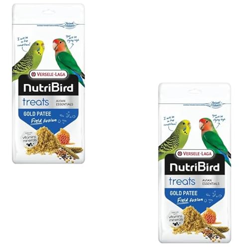 Versele-Laga NutriBird Treats Gold Patee Field Fusion | Doppelpack | 2 x 250 g | Ergänzungsfutter für Vögel | Mit 100% natürlichem Honig angefeuchtet | Enthält Lysin & Methionin von Versele-Laga