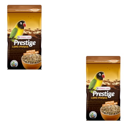 Versele-Laga Prestige Loro Parque African Parakeet Mix | Doppelpack | 2 x 1 kg | Trockenfutter für afrikanische Großsittiche | Für eine ausgewogene und nährstoffreiche Ernährung von Versele Laga