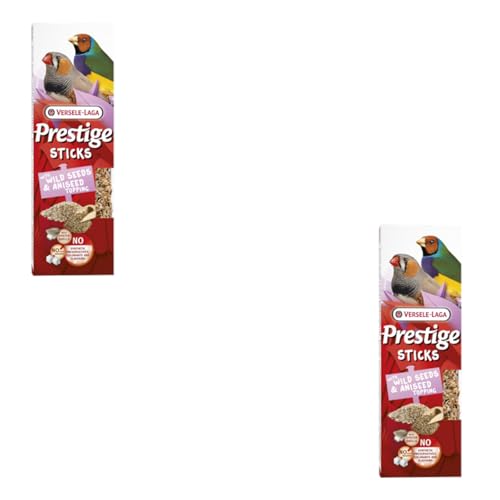 Versele-Laga Prestige Sticks kleine Sperlingsvögel mit Wildsamen & Anistopping | Doppelpack | 2 x 60 g | Snack für kleine Sperlinge | Ohne synthetische Konservierungsmittel von Versele-Laga