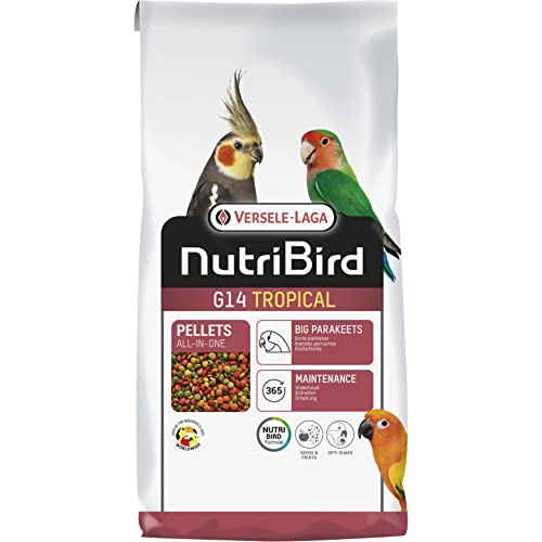 VERSELE-LAGA - NutriBird G14 Tropical - Extrudierte Pellets - Erhaltungsfutter für große Sittiche - Mehrfarbig - 10kg von Versele-Laga