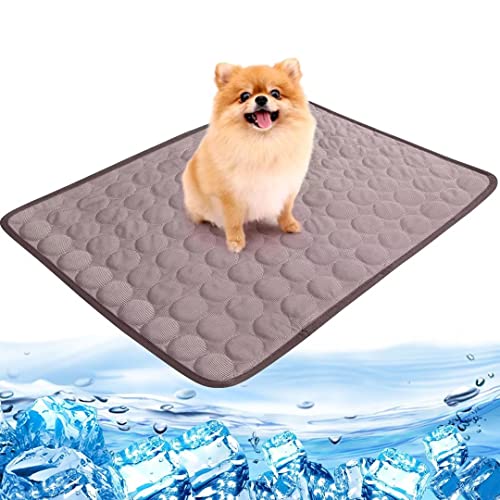 Vertvie Kühlmatte Hunde Katzen Haustiere Kühldecke Hundebett Selbstkühlende Matte Tragbar Wasserdicht Faltbar Kühl Hundedecke Geeignet Für Zuhause Oder Auto,Outdoor(Kaffee,40 * 30cm) von Vertvie