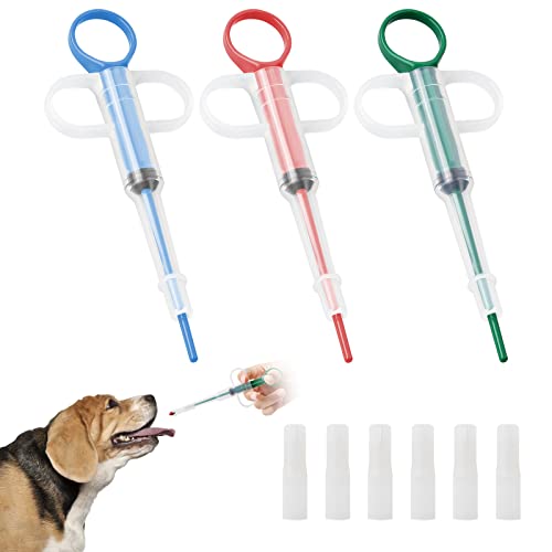 Vesaneae 3 Stücke Tablette Feeder, Haustier Medikamenten Spritze, Haustier Spritze Pet Pill Tablet Feeder, Tablette Feeder Medikamenten Feeder, Pet Pusher Spritze Tabletteneingeber für Katzen Hunde von Vesaneae