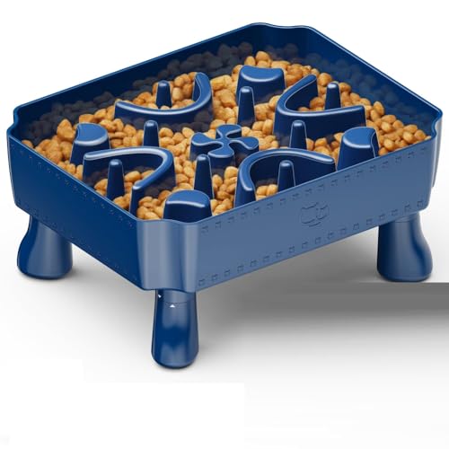 Vesdrtyr Slow Feeder Hundenapf, 2-in-1 Hunde-Puzzle, langsamer Futternapf für große Rassen, Labyrinth-erhöhter Futternapf, Anti-Ersticken von Vesdrtyr