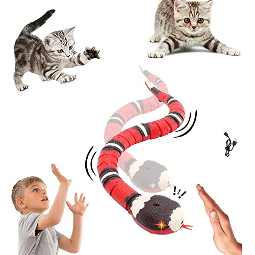 Vesdrtyr Smart Sensorische Schlange Spielzeug, Interaktives Katzen Spielzeug USB Wiederaufladbare Realistische Simulation Elektrisches Schlangen Spielzeug von Vesdrtyr