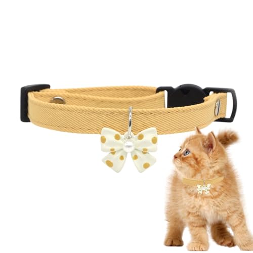 Vesidoloy Kätzchen-Fliege-Halsband,Fliege-Hundehalsband | Verstellbares Welpen-Sicherheitshalsband mit Entriegelungsschnalle,Bequemes Halsband aus Baumwolle für kleine und große Hunde, Haustiere und von Vesidoloy