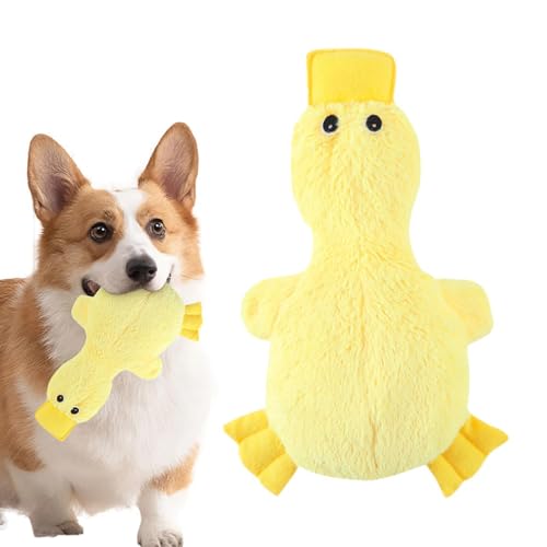 Vesidoloy Kuscheltiere für Hunde, Kauspielzeug, Hundespielzeug zum Kauen | Squeaky Toys Enten-Kauplüschtier mit Quietscher | Knisterndes Hundespielzeug, weiches Zahnspielzeug für Aggressive Kauer von Vesidoloy