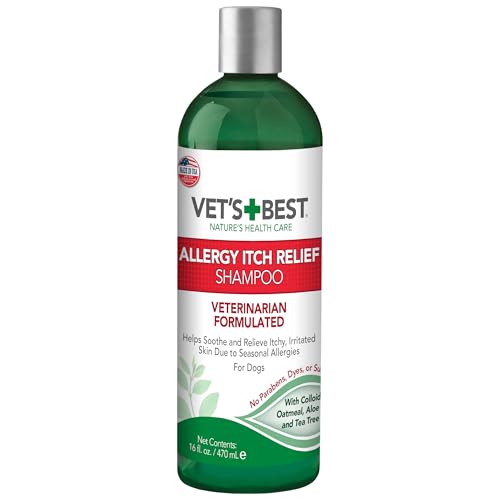 Vet's Best Allergie Juckreiz Relief Hundeshampoo, Reinigt und lindert Beschwerden von saisonalen Allergien, Sanfte Formel 500ml von Vet's Best