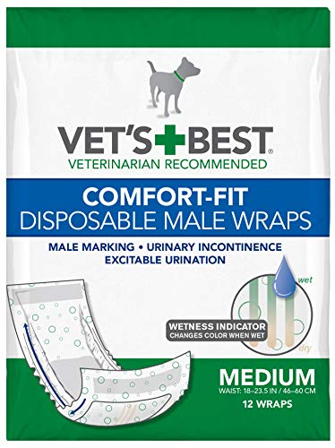 Vet‘s Best Einwegwindeln für männliche Hunde mit Nässeindikator, 12er Pack von Vet's Best