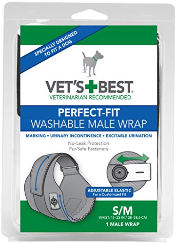 Vet's Best Perfekt-Fit Windeln für Rüden, S/M ist für Hunde mit einer 38 - 58,5cm Taille von Vet's Best