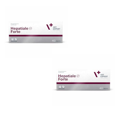 VetExpert Hepatiale Forte | Doppelpack | 2 x 40 Tabletten | Ergänzungsfuttermittel für Hunde | Zur Unterstützung der Leberfunktion bei fortgeschrittenen Funktionsstörungen von VetExpert