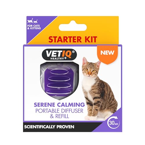 VETIQ Serene Calming Portable Diffuser Starter Kit For Cats & Kittens, Help Calm, Relax & Ease Separation Angst, Anxiousness or Hyperactivity, No Plugs or Electricity Needed, Diffuser & 6ml Refill von VetIQ