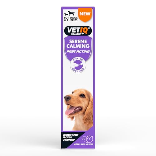 VetIQ Serene Beruhigungssalbe (50 g) Beruhigungsprodukte für Hunde bei Feuerwerks- und Trennungsangst, schnelle Angstlinderung für Hunde und Welpen von VetIQ