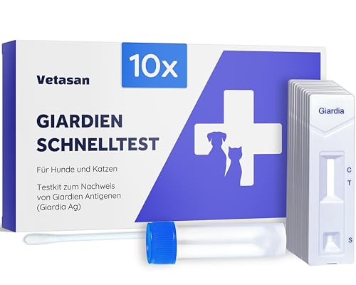 Vetasan 10x Giardien Schnelltest für Hund & Katze I Professioneller Giardientest zuverlässig & schnell I 98,3% Genauigkeit I Giardien Test, Giardia Test von Vetasan