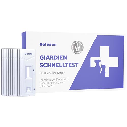 Vetasan 10x Giardien Schnelltest für Hund & Katze I Professioneller Giardientest zuverlässig & schnell I 98,3% Genauigkeit I Giardien Test, Giardia Test von Vetasan