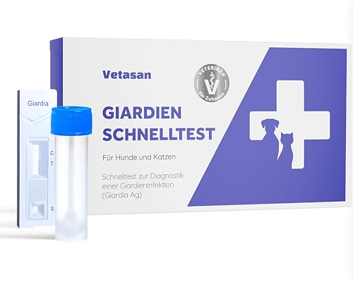 Vetasan 1x Giardien Schnelltest für Hund & Katze I Professioneller Giardientest zuverlässig & schnell I 98,3% Genauigkeit I Giardien Test, Giardia Test von Vetasan