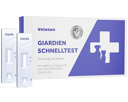 Vetasan 2X Giardien Schnelltest für Hund & Katze I Professioneller Giardientest zuverlässig & schnell I 98,3% Genauigkeit I Giardien Test, Giardia Test von Vetasan