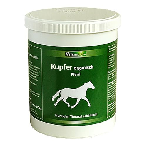 VETkampagne Kupfer organisch Pulver 1000 g | Pferd Hufe, Fell, Haut, Fruchtbarkeit und Blutbildung von Vetkampagne