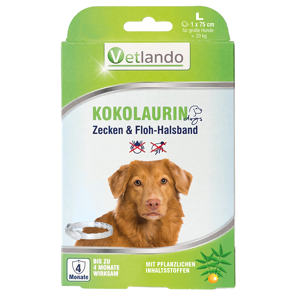 Vetlando Kokolaurin Zecken- & Floh-Halsband Hunde - Größe L: 75 cm, für Hunde > 20 kg Vetlando Kokolaurin Zecken- & Floh-Halsband Hunde - Größe L: 75 cm, für Hunde > 20 kg von Vetlando