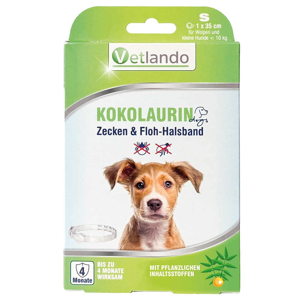 Vetlando Kokolaurin Zecken- & Floh-Halsband Hunde - Größe S: 35 cm, für Hunde < 10 kg Vetlando Kokolaurin Zecken- & Floh-Halsband Hunde - Größe S: 35 cm, für Hunde < 10 kg von Vetlando