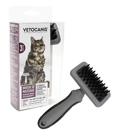 VETOCANIS Silikonbürstenreiniger und Haarentferner für Katzen mit Ergonomischem Griff für die Haustier-Massage. von VETOCANIS