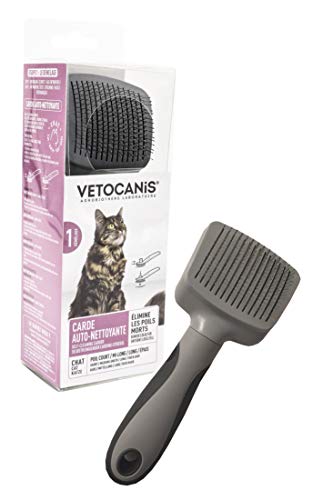 Vetocanis Katzenbürste, einziehbar, selbstreinigend, 0,16301 kg von VETOCANIS