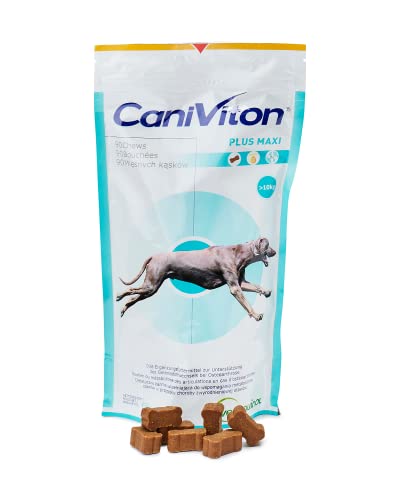 Vetoquinol Caniviton Plus Maxi | 90 Chews | Diät- Ergänzungsfuttermittel für Hunde | Kann unterstützend wirken in der Gelenkgesundheit | Enthält Glucosamin und Chondroitinsulfat von Vetoquinol - Caniviton