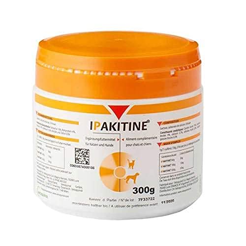 Vetoquinol Ipakitine | 300 g | Ergänzungsfuttermittel für Katzen und Hunde | Zur Unterstützung der Nieren | Bei Niereninsuffiziens | Pulver zur Einmischung in das Futter von Vetoquinol - Ipakitine