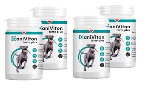 Vetoquinol CANIVITON FORTE Plus 4 x 90 Tabletten (360 Tabletten) - Ergänzungsfuttermittel für Hunde zur Unterstützung der natürlichen Gelenkfunktion von Vétoquinol