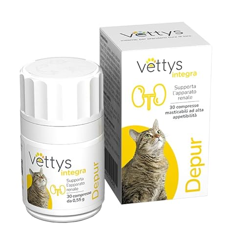 Vettys Integra Depur Katze - Ergänzungsmittel zur Unterstützung der Nierenfunktion der Katze - 30 Tabletten von Vettys