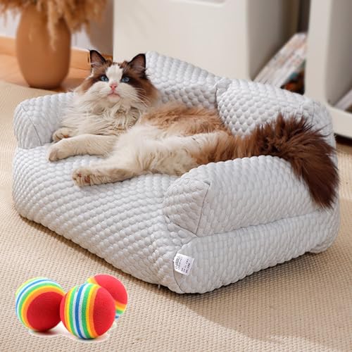 Vgpbphj Ice Silk Cooling Pet Bed Breathable Washable Dog Sofa Bed, Ice Silk Cooling Pet Couch, Cooling Dog Bed, Breathable Washable Pet Bed for Small, Medium, Large Dogs and Cats (Gray,L) von Vgpbphj