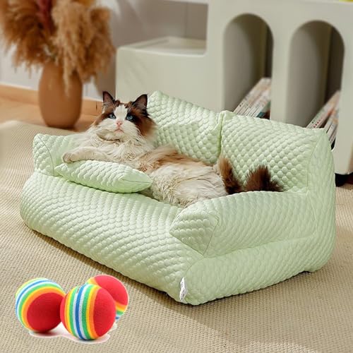 Vgpbphj Ice Silk Cooling Pet Bed Breathable Washable Dog Sofa Bed, Ice Silk Cooling Pet Couch, Cooling Dog Bed, Breathable Washable Pet Bed for Small, Medium, Large Dogs and Cats (Green,L) von Vgpbphj