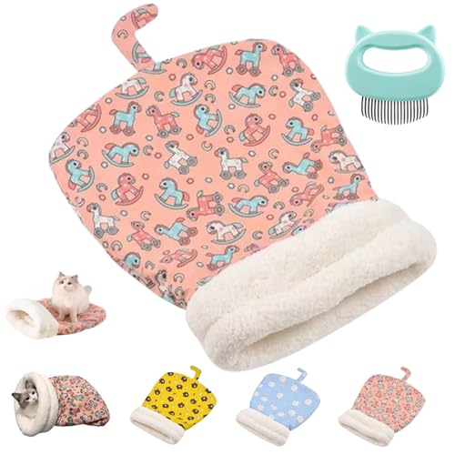 Vgpbphj Katzenschlafsack Flauschig, Cat Winter Sleeping Bag, Katzen Höhle for Indoor Cats, Large Cat Cave Bed, Pet Mat Warming Pad Sack (B1) von Vgpbphj