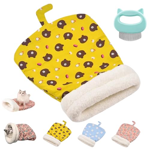 Vgpbphj Katzenschlafsack Flauschig, Cat Winter Sleeping Bag, Katzen Höhle for Indoor Cats, Large Cat Cave Bed, Pet Mat Warming Pad Sack (B2) von Vgpbphj