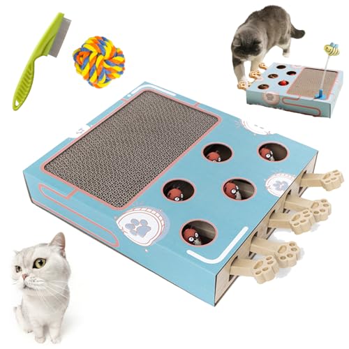 Vgpbphj Miaofairy Cat Toy, Miaofairy Whack-a-Mole 3-in-1 Cat Scratcher and Toy, Whack a Mole Cat Toy, Corrugated Cardboard Cat Scratcher, Interactive Cat Toys (B) von Vgpbphj