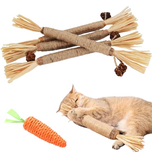 Vgpbphj Nylatails Silvervine Dental Stick, natürliche Silvervine Sticks für Katzen, Kaustab für Katzen, Kauspielzeug für Kätzchen, Zahnreinigung, Appetit, beruhigt Angst und Stress (A-10 Stück) von Vgpbphj