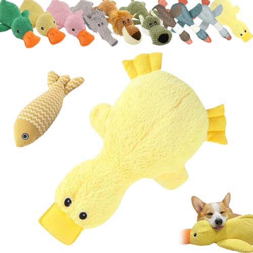 Vgpbphj Quacker Beruhigende Ente, beruhigende Ente, emotionale Unterstützung, Ente für Hunde, gelbe Ente Hundespielzeug, gefüllte Ente, Kauspielzeug mit Quietscher für Indoor-Welpen (niedliche Ente) von Vgpbphj