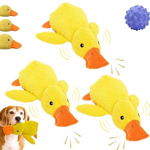 Vgpbphj Tiertreu Die Kuschelente Gegen Stress & Angststörungen, Anti Stress Ente Hund, Hundespielzeug Ente Für Kleine Hunde, Quietschspielzeug Hund Kuscheltier (3 Sets) von Vgpbphj