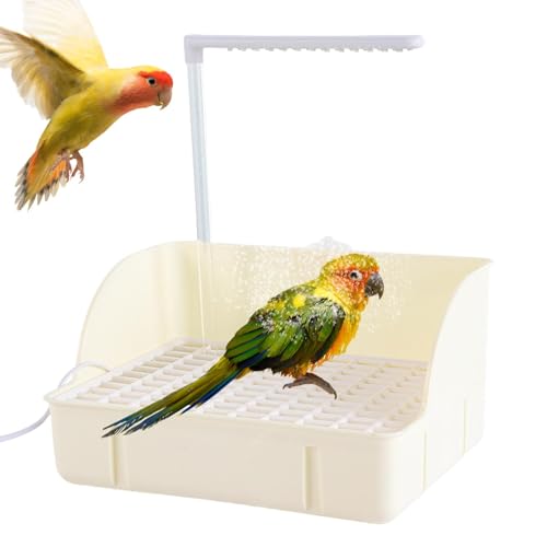 Automatische Badewanne „Papagei“, Automatische Badewannendusche „Vogel“,Elektrische Duschbadewanne für Papagei - Mehrzweck-Badegerät für Pfingstrosen, mittelgroße Papageien, Wellensittiche und Sittich von Vgvgaj