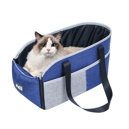 Mittelkonsole für kleine Katzen, Auto-Mittelkonsole, Sitz für kleine Hunde, Haustier-Reisetaschen, Auto-Innenträger mit Befestigungsgurten für Haustiere unter 6,8 kg von Vgvgaj