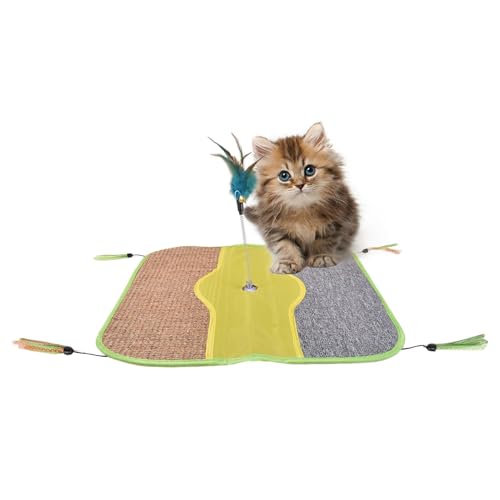 Sisal Cat Scratcher, Sisal Cat Scratcher Mat – Matte zum Kratzen, Sisal, Natur, Horizontal, Scratch Rug, Multifunktions-Boden, Möbel, Schutz mit Seil für Sofa und Haus von Vgvgaj